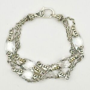 Lagos Quartz Silver & 18 Kt Gold Multistrand Bracelet